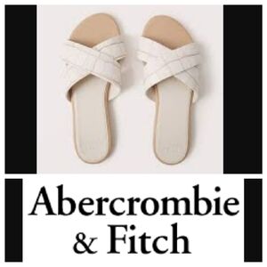 Abercrombie & Fitch Criss Cross Slide Sand…‎